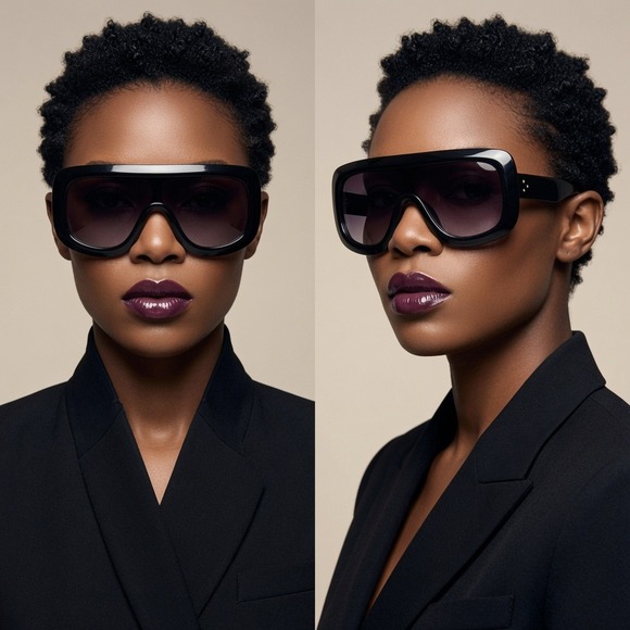 Accessories - Oversized Flat Top Trendy Square Trapezoid Shape‎ Fashion Mens Womens Sunglasses